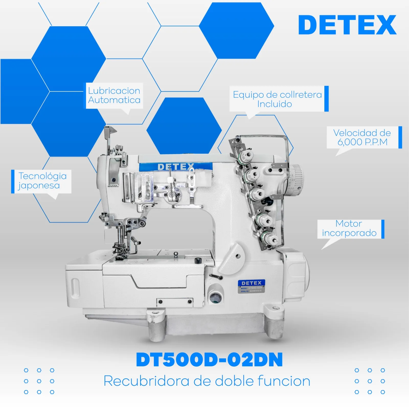 RECUBRIDORA DOBLE FUNCION CAMA PLANA MOTOR INCORPORADO